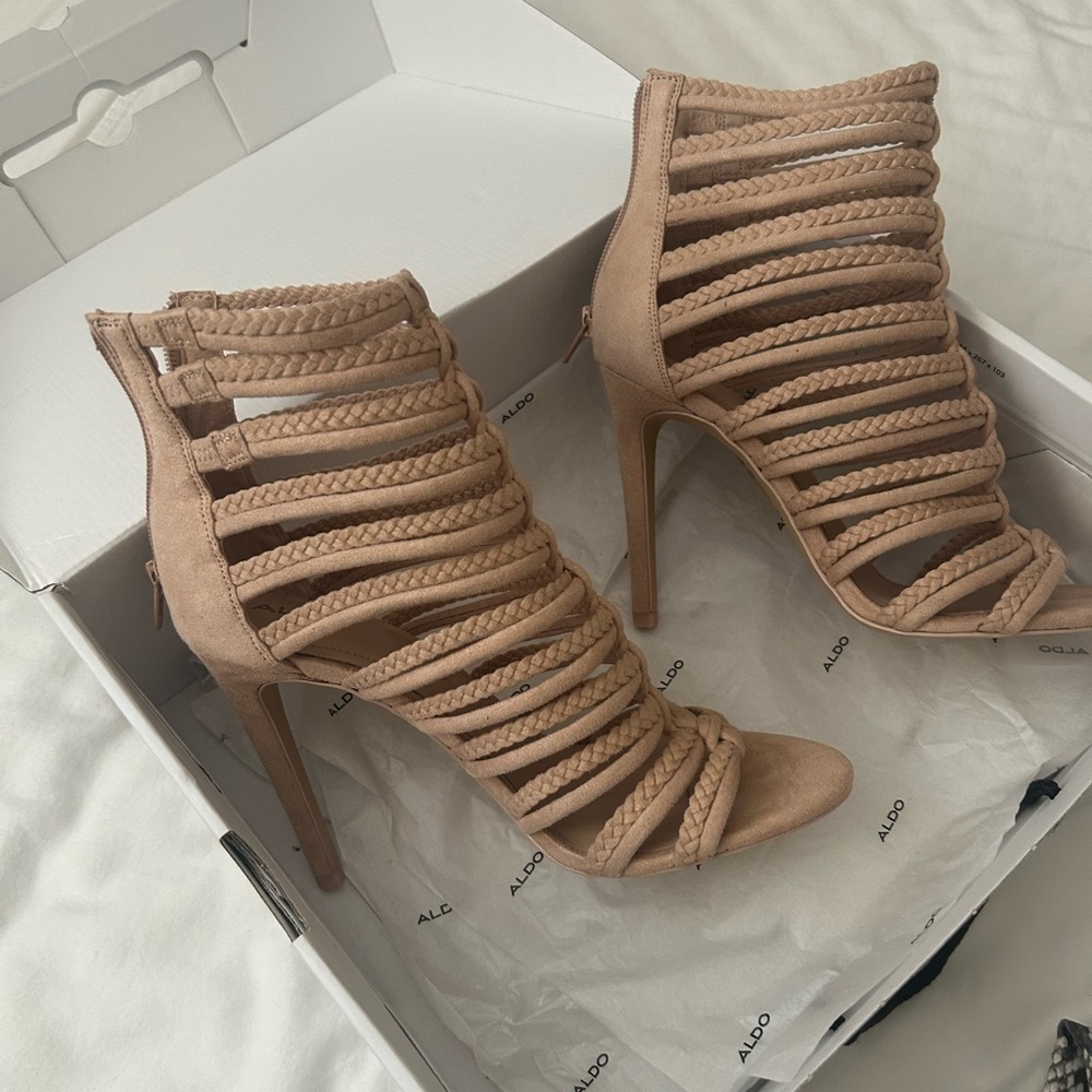 ALDO Braided Tan High Heels